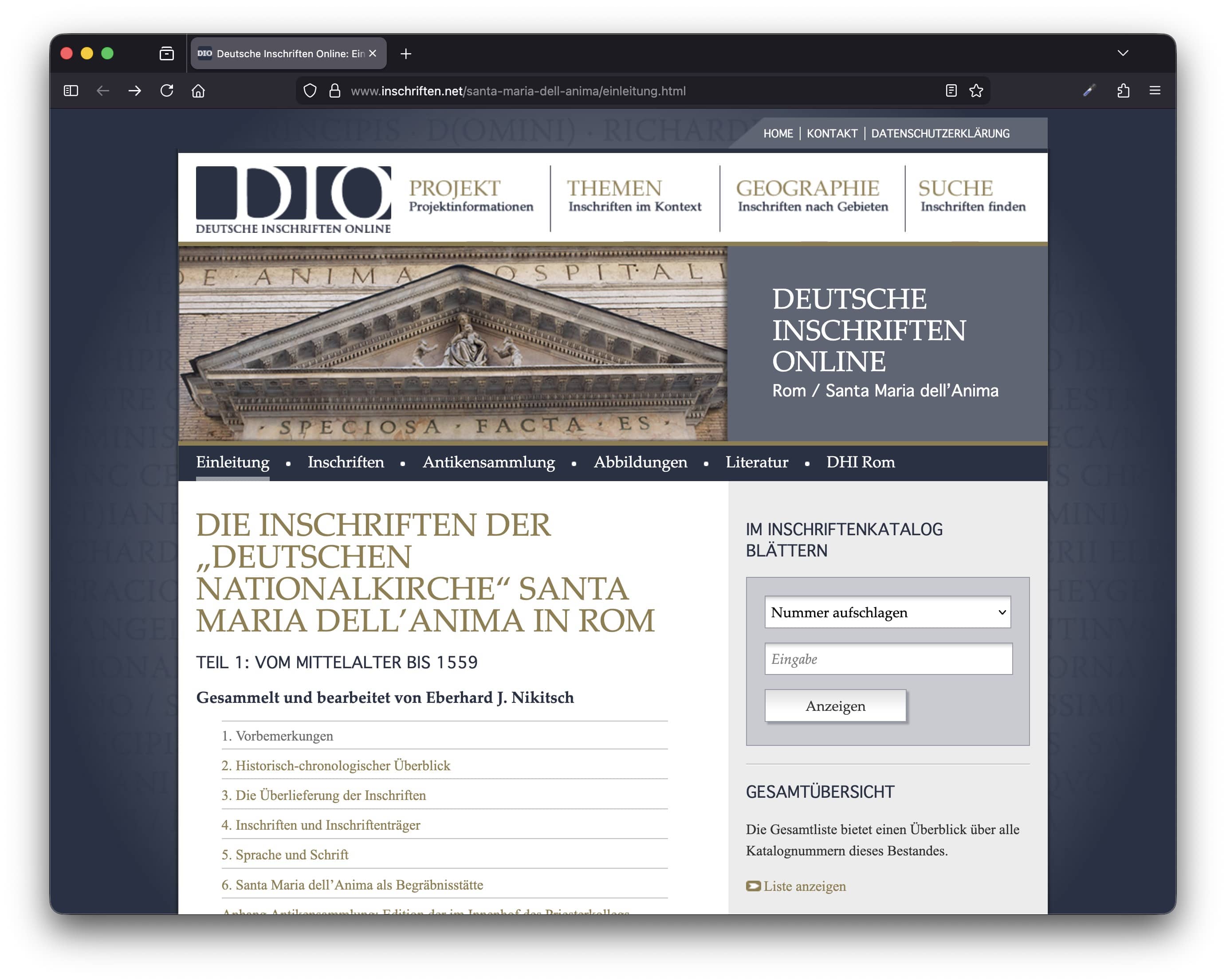 Virtueller Kirchenrundgang durch Santa Maria dell'Anima