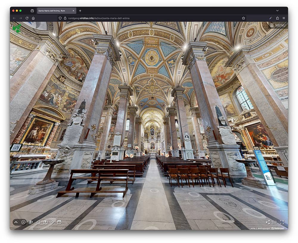 Virtueller Kirchenrundgang durch Santa Maria dell'Anima